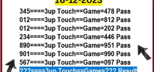 Thailand Result Today Sure Tips 3up Touch Calculations 16-12-2023